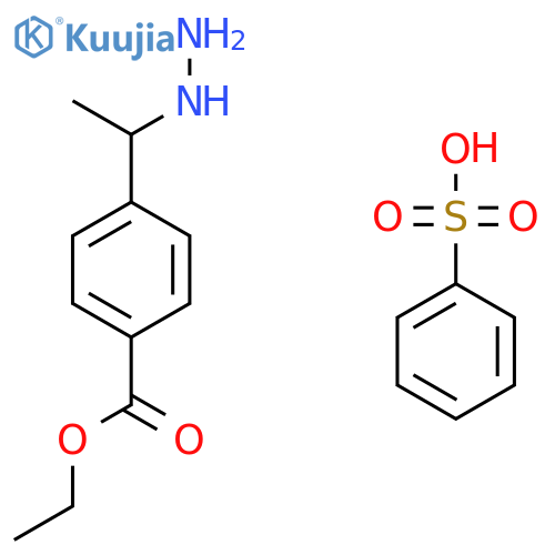 Ethyl 4-(1-hydrazinylethyl)benzoate benzenesulfonate structure