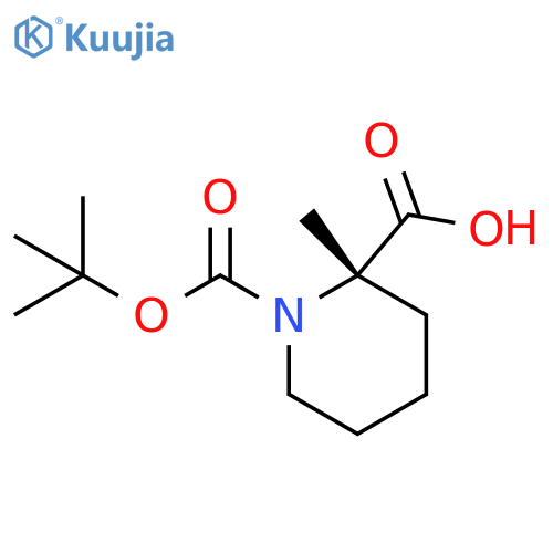 (2S)-1-[(tert-butoxy)carbonyl]-2-methylpiperidine-2-carboxylic acid structure