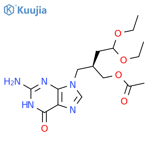 (R)-2-((2-amino-6-hydroxy-9H-purin-9-yl)methyl)-4,4-diethoxybutyl acetate structure