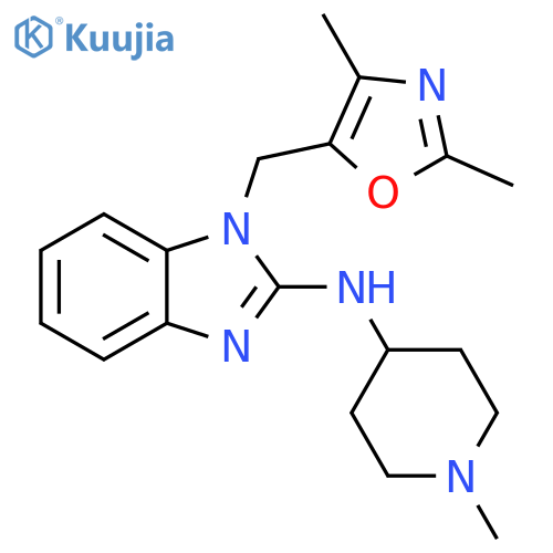 1H-Benzimidazol-2-amine,1-[(2,4-dimethyl-5-oxazolyl)methyl]-N-(1-methyl-4-piperidinyl)- structure