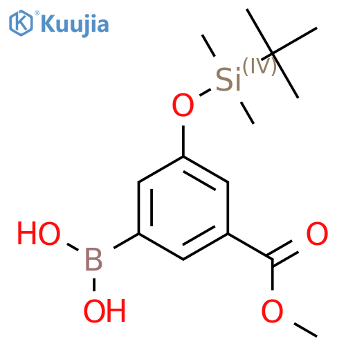 Benzoic acid, 3-borono-5-[[(1,1-dimethylethyl)dimethylsilyl]oxy]-, 1-methyl ester structure