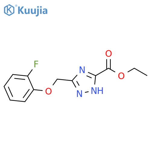 5-(2-Fluoro-phenoxymethyl)-2H-[1,2,4]triazole-3-carboxylic acid ethyl ester structure