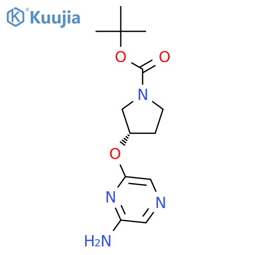 (S)-tert-Butyl 3-((6-aminopyrazin-2-yl)oxy)pyrrolidine-1-carboxylate structure