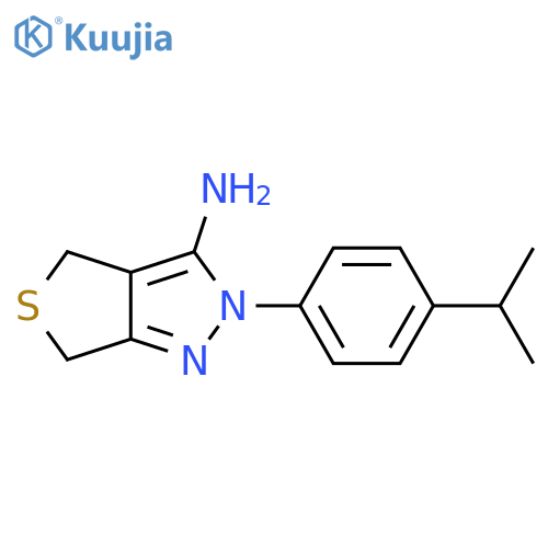 2-(4-Isopropyl-phenyl)-2,6-dihydro-4H-thieno3,4-cpyrazol-3-ylamine structure