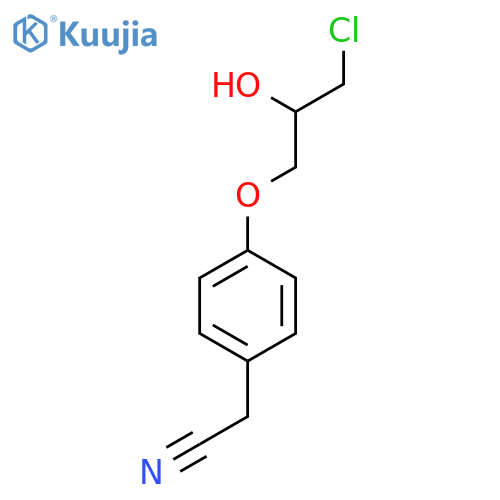 2-4-(3-chloro-2-hydroxypropoxy)phenylacetonitrile structure