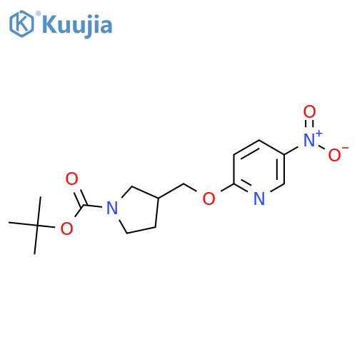 Tert-Butyl 3-(((5-nitropyridin-2-yl)oxy)methyl)pyrrolidine-1-carboxylate structure