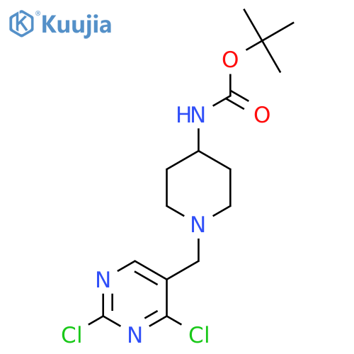 Tert-butyl (1-((2,4-dichloropyrimidin-5-yl)methyl)piperidin-4-yl)carbamate structure