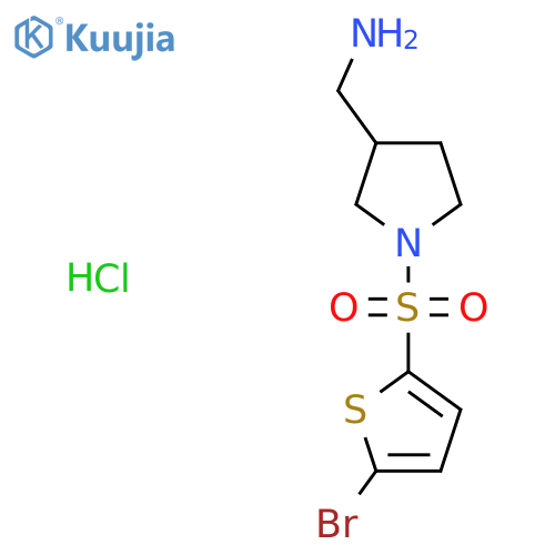 (1-((5-Bromothiophen-2-yl)sulfonyl)pyrrolidin-3-yl)methanamine hydrochloride structure