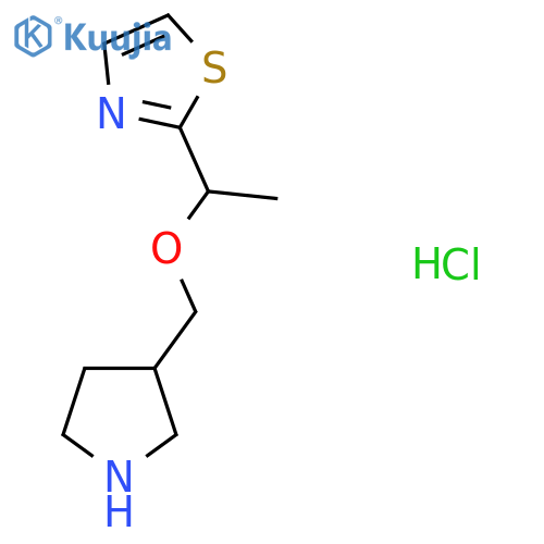 2-(1-(Pyrrolidin-3-ylmethoxy)ethyl)thiazole hydrochloride structure