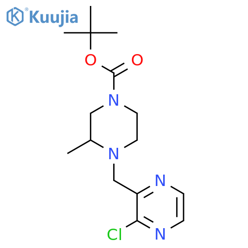 Tert-Butyl 4-((3-chloropyrazin-2-yl)methyl)-3-methylpiperazine-1-carboxylate structure