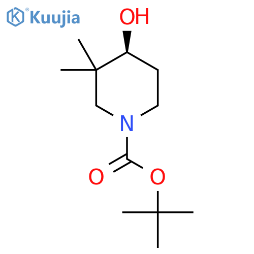 1-Piperidinecarboxylic acid, 4-hydroxy-3,3-dimethyl-, 1,1-dimethylethyl ester, (4S)- structure