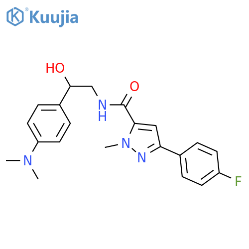 N-{2-4-(dimethylamino)phenyl-2-hydroxyethyl}-3-(4-fluorophenyl)-1-methyl-1H-pyrazole-5-carboxamide structure