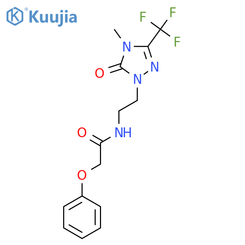 N-{2-4-methyl-5-oxo-3-(trifluoromethyl)-4,5-dihydro-1H-1,2,4-triazol-1-ylethyl}-2-phenoxyacetamide structure