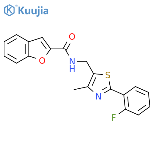 N-{[2-(2-fluorophenyl)-4-methyl-1,3-thiazol-5-yl]methyl}-1-benzofuran-2-carboxamide structure