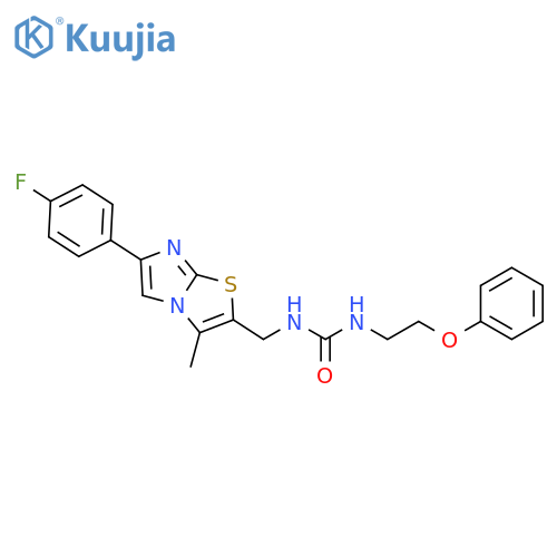 3-{[6-(4-fluorophenyl)-3-methylimidazo[2,1-b][1,3]thiazol-2-yl]methyl}-1-(2-phenoxyethyl)urea structure