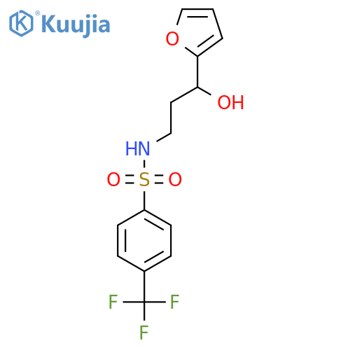 N-[3-(furan-2-yl)-3-hydroxypropyl]-4-(trifluoromethyl)benzene-1-sulfonamide structure