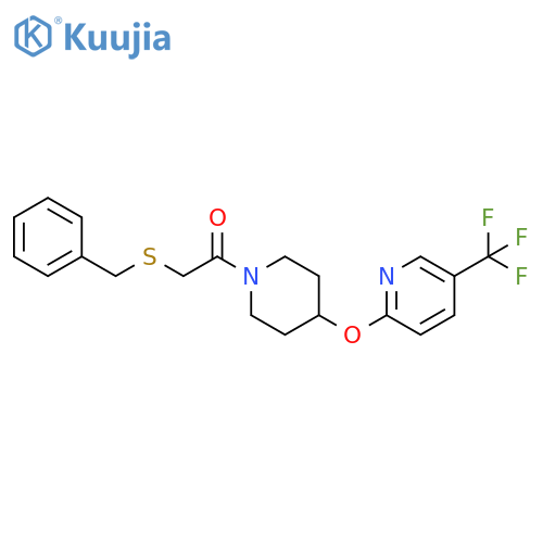 2-(benzylsulfanyl)-1-(4-{[5-(trifluoromethyl)pyridin-2-yl]oxy}piperidin-1-yl)ethan-1-one structure
