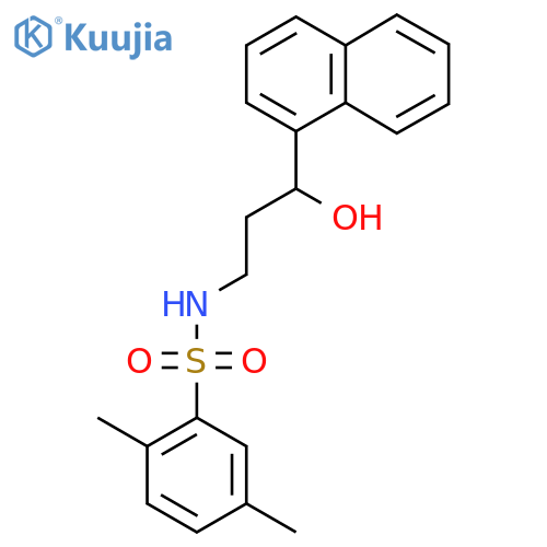 N-[3-hydroxy-3-(naphthalen-1-yl)propyl]-2,5-dimethylbenzene-1-sulfonamide structure