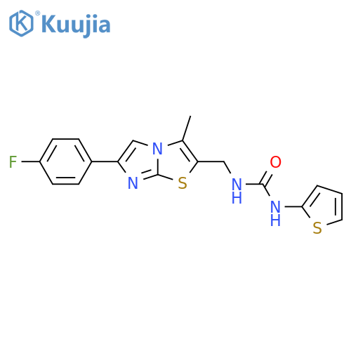 3-{[6-(4-fluorophenyl)-3-methylimidazo[2,1-b][1,3]thiazol-2-yl]methyl}-1-(thiophen-2-yl)urea structure