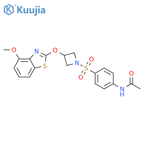 N-[4-({3-[(4-methoxy-1,3-benzothiazol-2-yl)oxy]azetidin-1-yl}sulfonyl)phenyl]acetamide structure