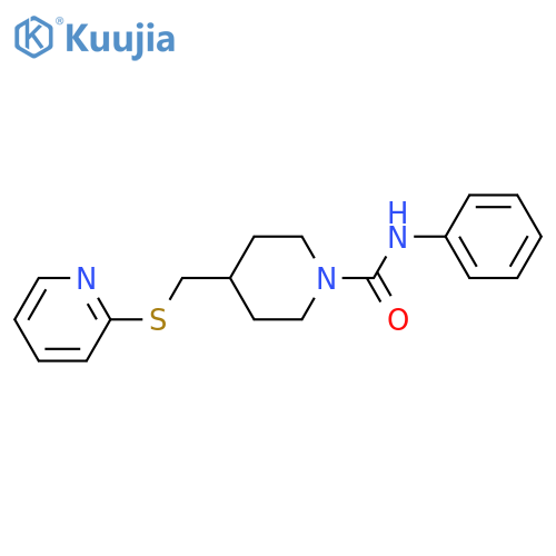 N-phenyl-4-[(pyridin-2-ylsulfanyl)methyl]piperidine-1-carboxamide structure