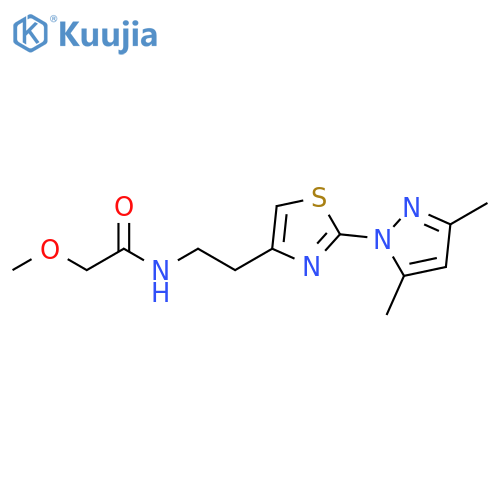 N-{2-[2-(3,5-dimethyl-1H-pyrazol-1-yl)-1,3-thiazol-4-yl]ethyl}-2-methoxyacetamide structure