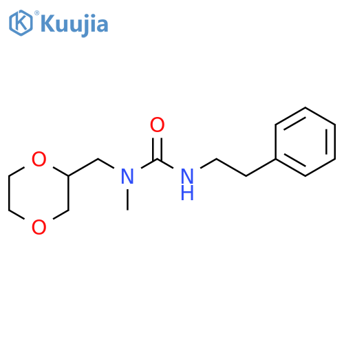 3-[(1,4-dioxan-2-yl)methyl]-3-methyl-1-(2-phenylethyl)urea structure