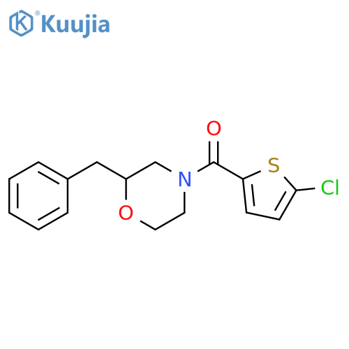 2-benzyl-4-(5-chlorothiophene-2-carbonyl)morpholine structure