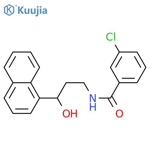 3-chloro-N-[3-hydroxy-3-(naphthalen-1-yl)propyl]benzamide structure