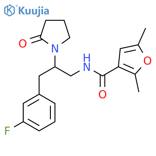 N-[3-(3-Fluorophenyl)-2-(2-oxopyrrolidin-1-YL)propyl]-2,5-dimethylfuran-3-carboxamide structure