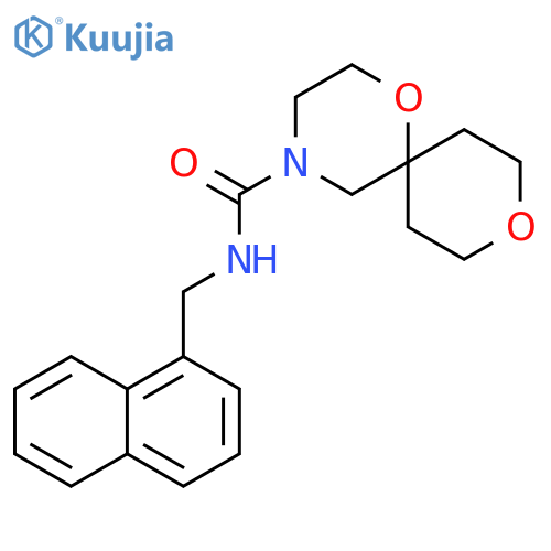 N-[(naphthalen-1-yl)methyl]-1,9-dioxa-4-azaspiro[5.5]undecane-4-carboxamide structure