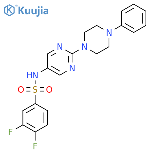 3,4-difluoro-N-2-(4-phenylpiperazin-1-yl)pyrimidin-5-ylbenzene-1-sulfonamide structure