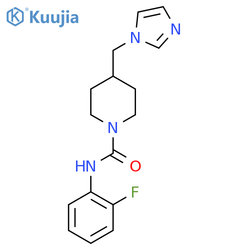 N-(2-fluorophenyl)-4-(1H-imidazol-1-yl)methylpiperidine-1-carboxamide structure