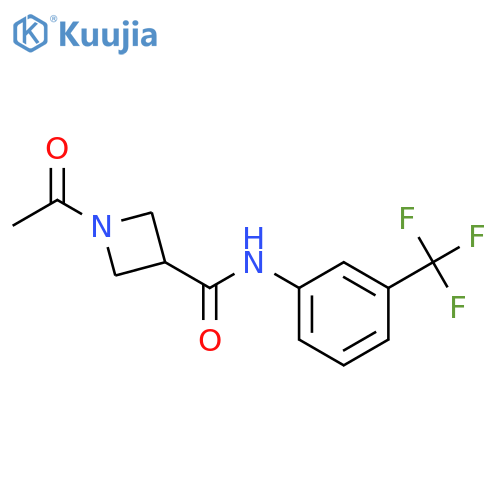 1-acetyl-N-[3-(trifluoromethyl)phenyl]azetidine-3-carboxamide structure