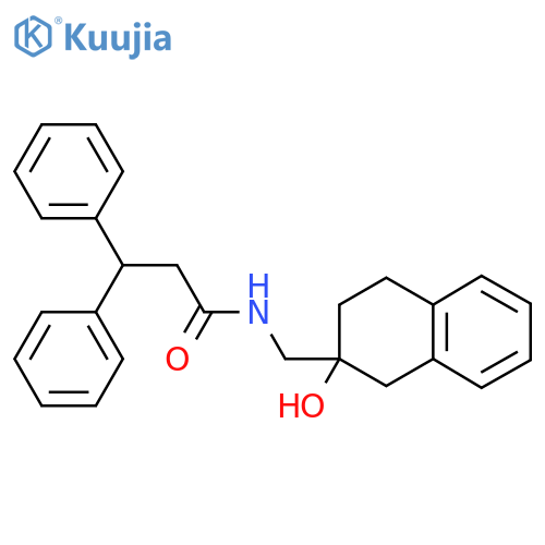 N-(2-hydroxy-1,2,3,4-tetrahydronaphthalen-2-yl)methyl-3,3-diphenylpropanamide structure