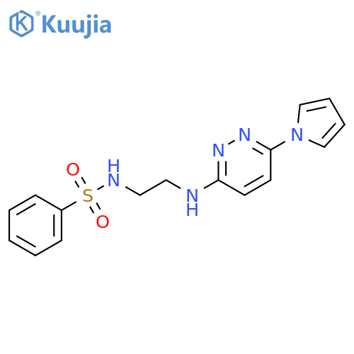 N-(2-{[6-(1H-pyrrol-1-yl)pyridazin-3-yl]amino}ethyl)benzenesulfonamide structure