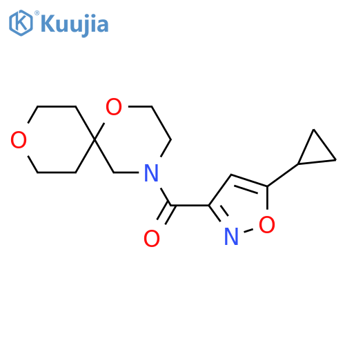Methanone, (5-cyclopropyl-3-isoxazolyl)-1,9-dioxa-4-azaspiro[5.5]undec-4-yl- structure