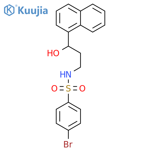 4-bromo-N-3-hydroxy-3-(naphthalen-1-yl)propylbenzene-1-sulfonamide structure