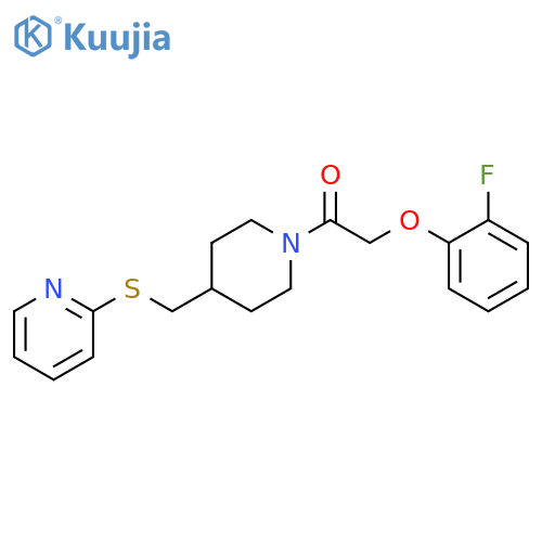 2-(2-fluorophenoxy)-1-{4-[(pyridin-2-ylsulfanyl)methyl]piperidin-1-yl}ethan-1-one structure