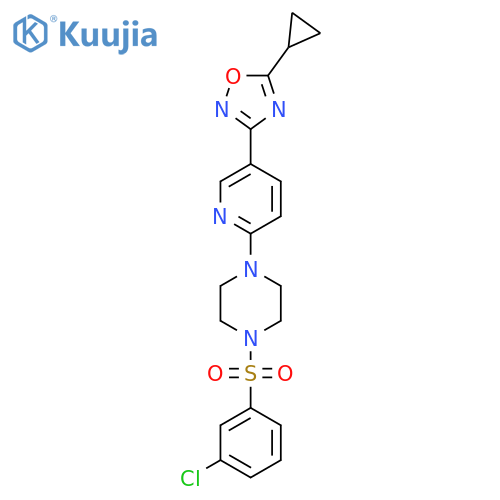 1-(3-chlorobenzenesulfonyl)-4-5-(5-cyclopropyl-1,2,4-oxadiazol-3-yl)pyridin-2-ylpiperazine structure