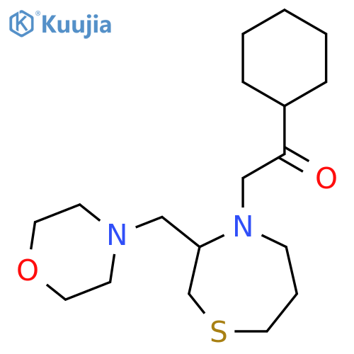 2-cyclohexyl-1-{3-[(morpholin-4-yl)methyl]-1,4-thiazepan-4-yl}ethan-1-one structure