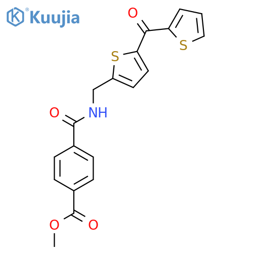 methyl 4-({5-(thiophene-2-carbonyl)thiophen-2-ylmethyl}carbamoyl)benzoate structure