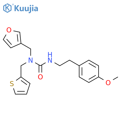 3-(furan-3-yl)methyl-1-2-(4-methoxyphenyl)ethyl-3-(thiophen-2-yl)methylurea structure