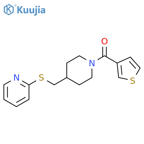 2-({[1-(thiophene-3-carbonyl)piperidin-4-yl]methyl}sulfanyl)pyridine structure