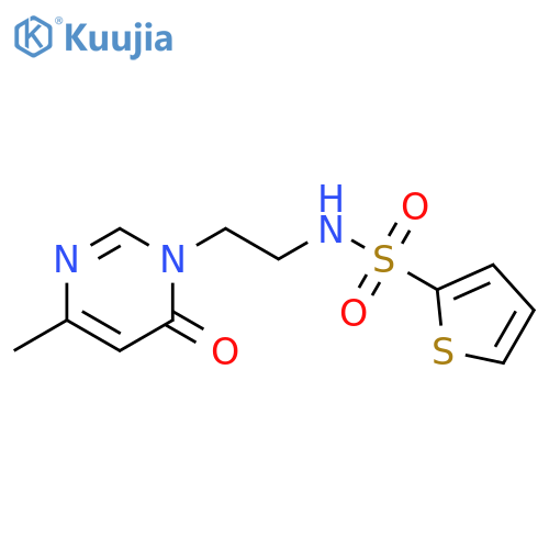 N-[2-(4-methyl-6-oxo-1,6-dihydropyrimidin-1-yl)ethyl]thiophene-2-sulfonamide structure