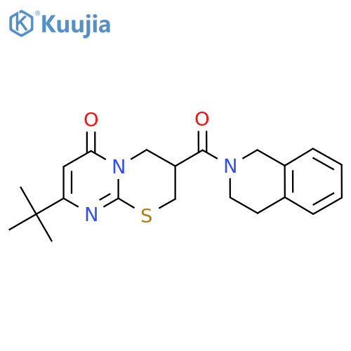 8-tert-butyl-3-(1,2,3,4-tetrahydroisoquinoline-2-carbonyl)-2H,3H,4H,6H-pyrimido2,1-b1,3thiazin-6-one structure