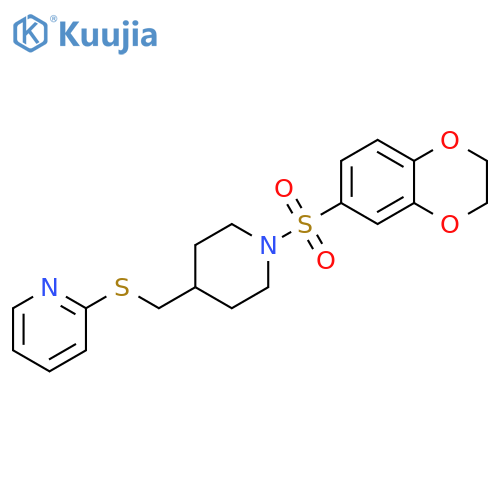 2-({[1-(2,3-dihydro-1,4-benzodioxine-6-sulfonyl)piperidin-4-yl]methyl}sulfanyl)pyridine structure