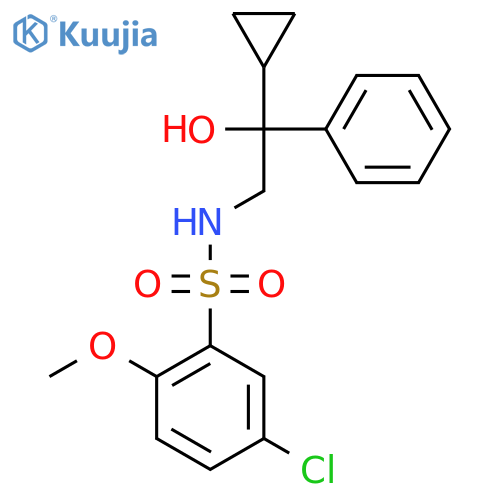 5-chloro-N-(2-cyclopropyl-2-hydroxy-2-phenylethyl)-2-methoxybenzene-1-sulfonamide structure