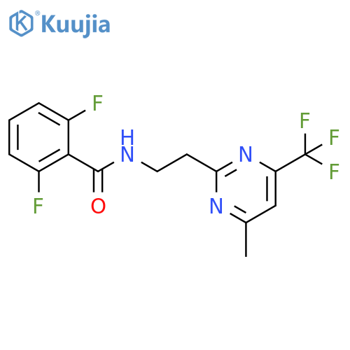 2,6-difluoro-N-{2-[4-methyl-6-(trifluoromethyl)pyrimidin-2-yl]ethyl}benzamide structure