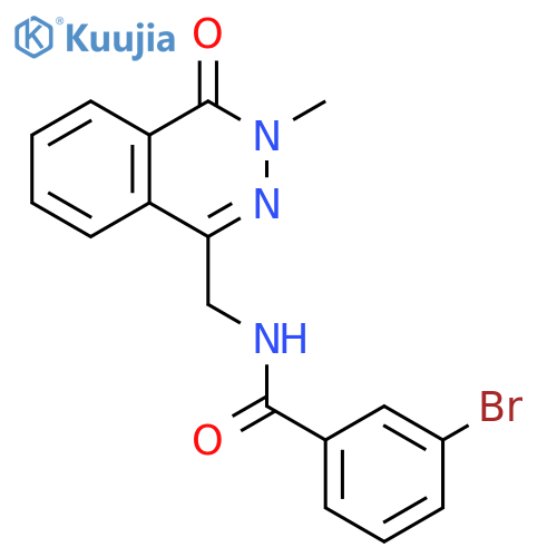 3-bromo-N-[(3-methyl-4-oxo-3,4-dihydrophthalazin-1-yl)methyl]benzamide structure